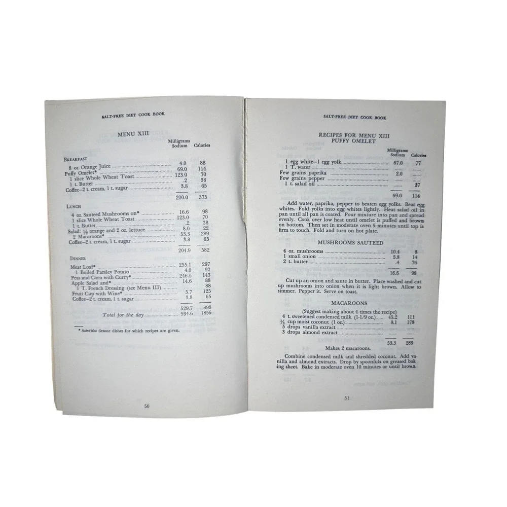 The Salt-Free Diet Cookbook Vintage
